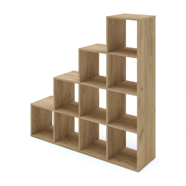 Квадратний стелаж лофт 1490×350×1490 у дубовому декорі