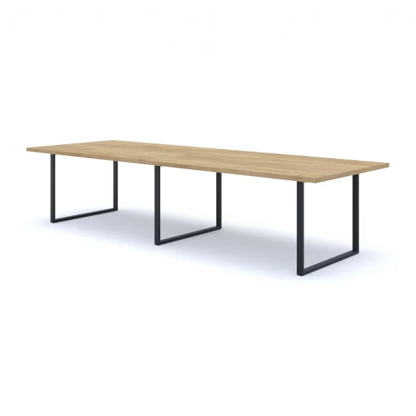 STOCKHOLM XL — стіл для переговорів 340×120 см, 10 осіб, ДСП і метал, лофт | ESTACA